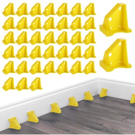 ABuff 40Pcs Flooring Spacers 2 in 1 Laminate Floorg Spacer with 1/2" & 1/4" Gaps, Flooring Installation Spacers for Vinyl Plank, LVP, Laminate Wood, Engineered Hardwood, Bamboo, Tile, Yellow