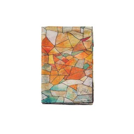 Fresh silk scarf in warm colours, lightweight, high-quality silk scarf