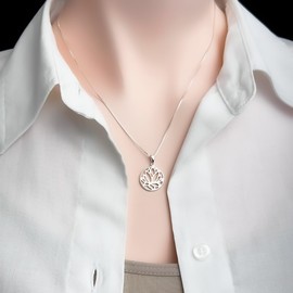 Lotus Flower Necklace for Women, Sterling Silver Lotus Flower Necklace, Inspirational Necklace, Motivational Jewelry, 18 inches