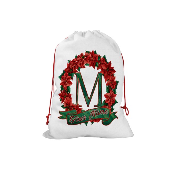 Bleu Reign Personalized Santa Sack Christmas Birthday Gift Wrap Bag