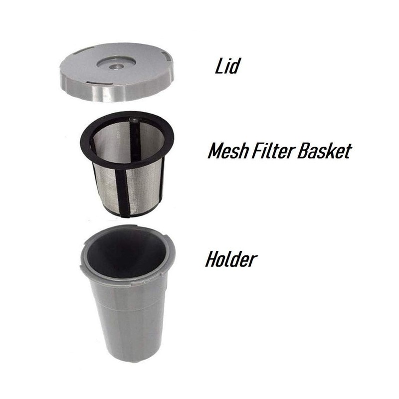 Reusable Coffee Holder and Filter Set, Grey 3 part with