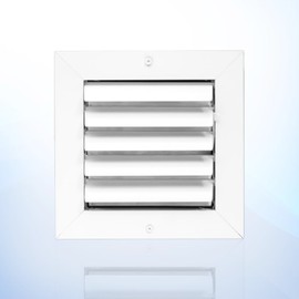 Aluminum 1-Way Vent Cover: Adjustable Curved Blade Air Supply HVAC Diffuser - 6x6-Plastic Seal for Tight Fit, Quiet Air Flow, Multi-Shutter Damper-[Front Grille Size:7.6x7.6"][Duct Hole Size:6"x6"]
