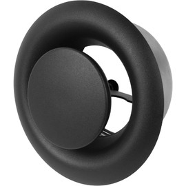 Repa Market ø4" Inch Anthracite Steel Exhaust Diffuser with Flange - Soffit Vent - Adjustable Valve for Optimal Airflow - Quiet Duct Air Extraction - Indoor Ventilation - Round Duct Cover