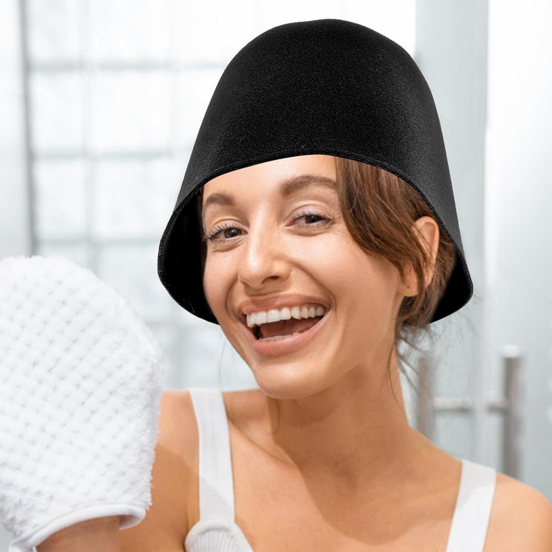 Baluue Wool Felt Sauna Hat, Russian Bath Cap for Women,