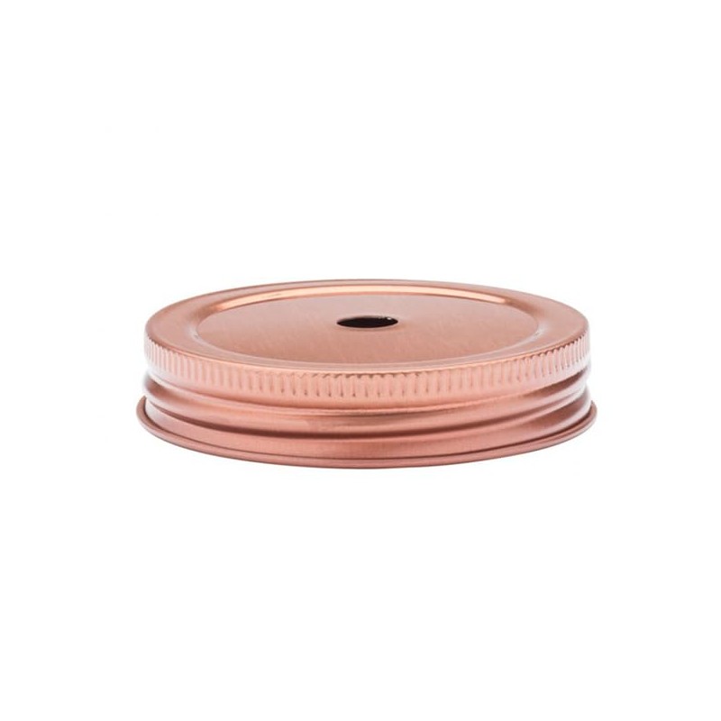 Utopia Drinking Jar Lid With Straw Hole Copper, Pack of