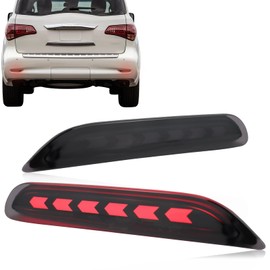 GEEGEETOP - Luz antiniebla LED de lente roja compatible con Nissan Altima Rogue Pathfinder Leaf Infiniti Q50 QX60 QX80 QX30 Funciones 3 en 1 (estilo ahumado)