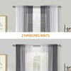 Melodieux Grey Ombre Sheer Curtains Chiffon Grey Gradient Rod Pocket