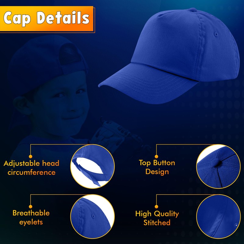 HiFEN® Unisex-Kinder-Baseballkappe, vorgebogen, einfarbig, verstellbar, für den Außenbereich, Sommer, Sonnenhut,