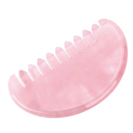 ideayard Gua Sha Kamm für Frauen Kopf Kopfhaut Massage Werkzeug Handgemachte Rosenquarz Kamm Poliert Runde Zahnpunkt Massager Therapie Werkzeug für Geschenk (Rosa)