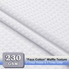 OVZME White Fabric Shower Curtain Set, Waffle Heavy Duty Textured