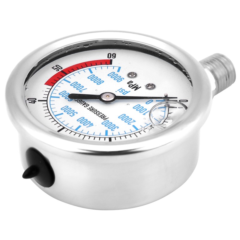 Hydraulic Pressure Gauge 60MPA/9000PSI Base Entry NPT1/4