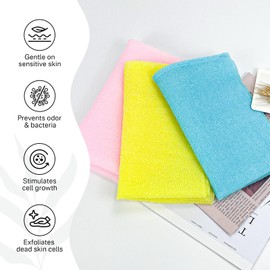 Yiclick Exfoliating Washcloth Towel- Exfoliating Body Scrubber Exfoliator, Back Scrubber for Shower Bath, Exfoliate Rags Wash Cloths, Loofah Lufa Sponge, Body Scrub & Exfoliation Women Men