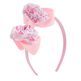ZCYYYS Girls Bow Headband for Valentine's Day Love Heart Hair Band Hair Accessories TSFG08 (Pink)