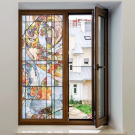 RoyalWallSkins Non-Adhesive Decorative Privacy Window Film Static Cling 24" x 40" Norrie