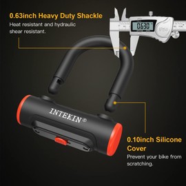 INTEKIN Bike U Lock Heavy Duty Bike Lock Bicycle Lock, 16mm U Lock and 3ft Length Security Cable with Sturdy Mounting Bracket for Bicycle, Motorcycle and More