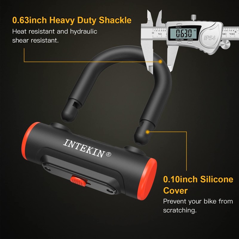 INTEKIN Bike U Lock Heavy Duty Bike Lock Bicycle Lock,
