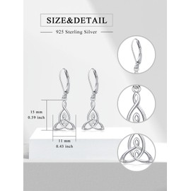Midari Celtic Mother Daughter Leverback Earrings - S925 Irish Knot Jewelry - Women's Birthday, Valentine's Day, Mother's Day Gift