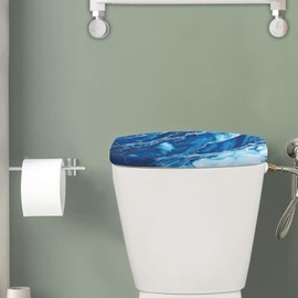 Uorisanigo Toilet Tank Cover Blue Marble Toilet Top Cover Universal Toilet Tank Lid Cover with Elastic Edge for Bathroom Home Decor Accessories 1 Pcs
