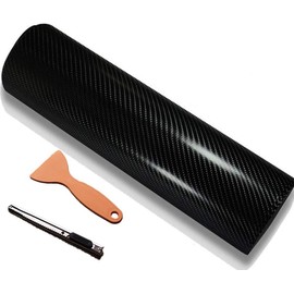 DIYAH 4D Black Carbon Fiber Vinyl Wrap Sticker Air Release Bubble Free Anti-Wrinkle with Hand Tools (12" x 48" / 1 FT x 4 FT)