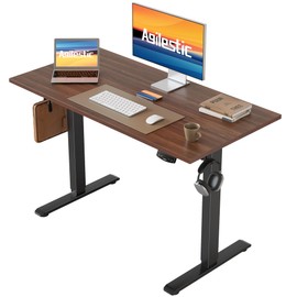 Agilestic Electric Standing Desk 40 x 24 Inches, Height Adjustable Desk, Sit Stand up Desk for Work Office Home, Ergonomic Rising Computer Table with Memory Preset, Dark Walnut