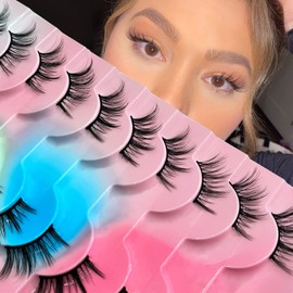 10 Pairs of 3D False Eyelashes, Half Eyelashes, Cat's Eye, Natural Look, Handmade Extension Corner Eyelashes, Natural Artificial Eyelashes Set, for Daily Theme Party, Carnival, Cosplay (B-11)