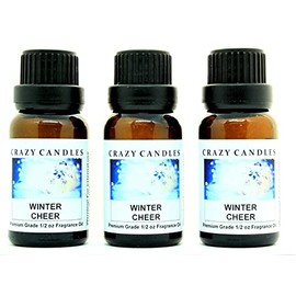 Winter Cheer (Made in USA) 3 Bottles 1/2 Fl Oz Each (15ml) Premium Grade Scented Fragrance Oil (Orange, Cinnamon Leaf, Clove, Cranberry & Baked Vanilla Aroma)