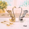 4.8 in Coffee Spoon Set With Holder, Swan Spoon And