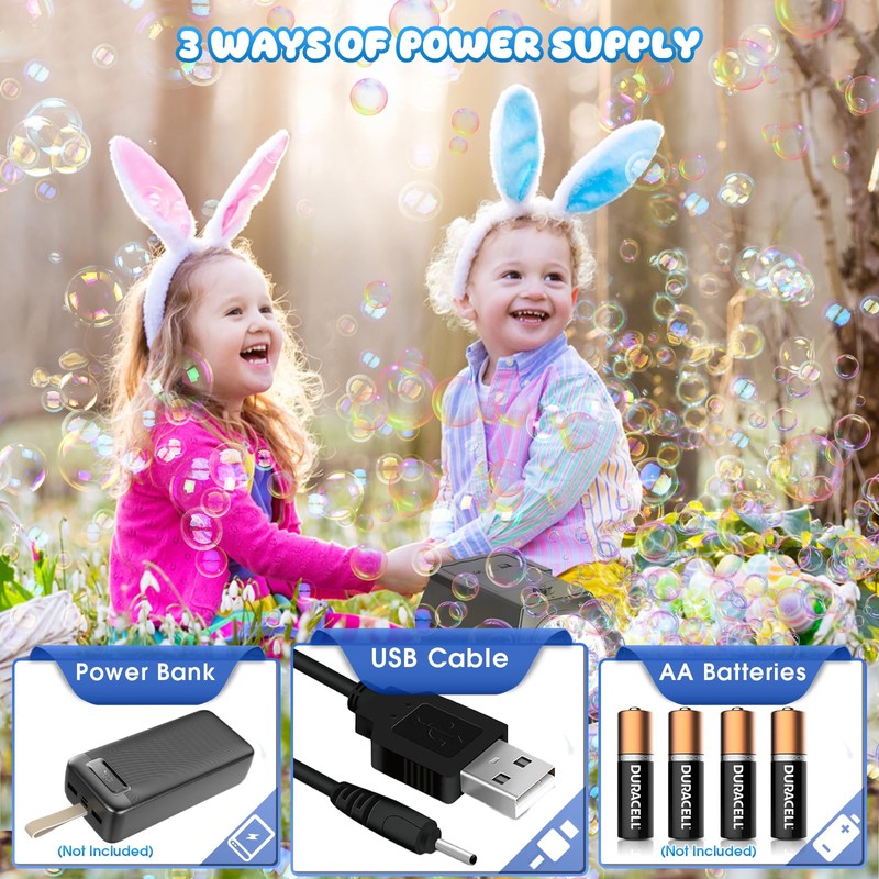 Panacare Upgrade Portable Bubble Machine, Automatic Bubble Machine, 20000+ Bubbles/Min