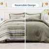 Bedsure Queen Comforter Set 7 Pieces, Olive Green Striped Bedding