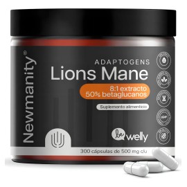 Lions Mane Melena De Leon 81 Extracto Newmanity 300 Caps Sin Sabor                                                                                    