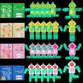 24Pcs Pop Fidget Spinners Bulk - DIY Deformable Astronaut Fingertip Toys with Cards Keychain Fidget Spinners Glow in The Dark Party Favors Sensory Toys Bulk for Kids Adults Classroom Prizes