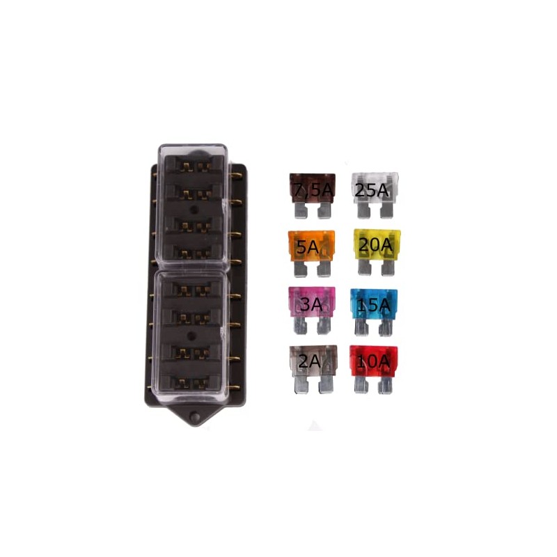 12V/24V 8-Way Car Truck Fuse Holder Fuse Box 8 Car