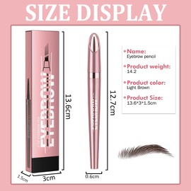 2025 Magic Eyebrow Pencil, 3D Microblading, with 4 Fork Tips, Waterproof Eyebrow Pencil, Long-Lasting Magic Brow Pencil, Creates Effortless Natural Looking Brows (Dark Brown)