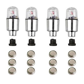 WINVIN 4Pcs LED Wheel Lights -Bike Tire Valve Stem Neon Light Bulb for Car Motorcycle Tyre Dust Cap, Safety, Waterproof, Motion Activated, Spoke Flash Stems Caps Accessories (Colourful)