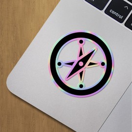 Holographic Decal Stickers of Camping Compass 8 Premium Waterproof Vinyl Decal Stickers for Laptop Phone Accessory Helmet Car Window Mug Tuber Cup Door Wall Decoration ANDVER3e3534aHO