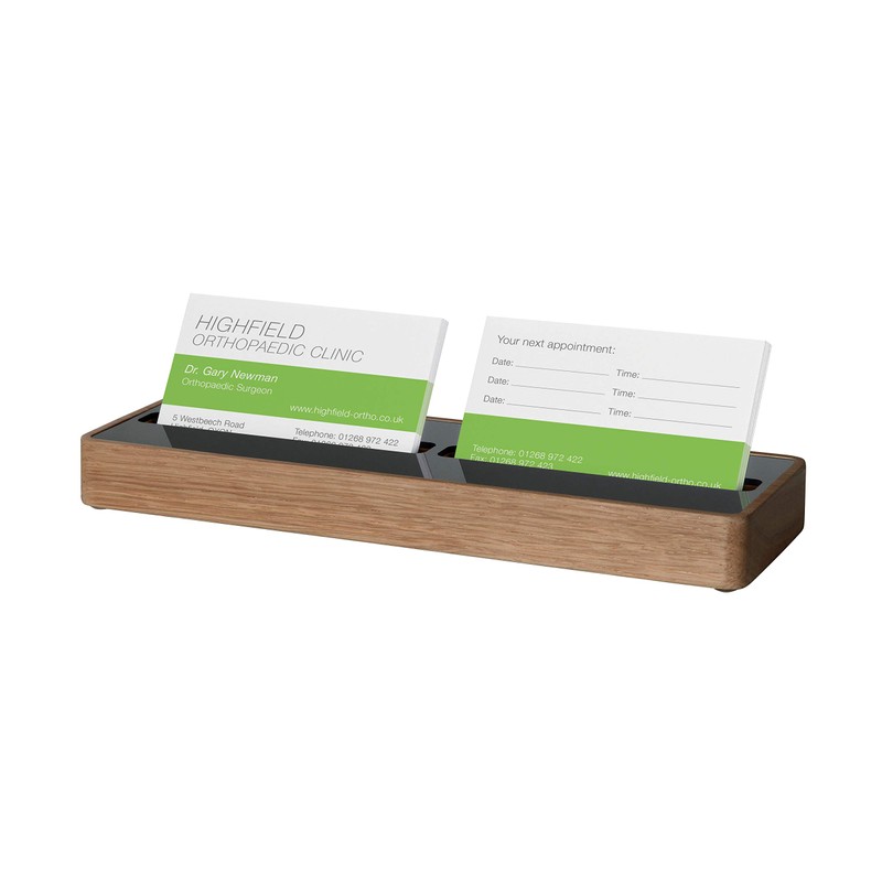 SIGEL VA201 Solid Oak Business Card Holder - Holds up