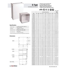 BC-ATS-285613, Plastic Enclosure, ABS Gray Body & PC Clear Cover, S Type for Lift-Off Screw Cover, W11.02 x L22.05 x D5.12" Size, IP67