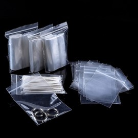 Ziplock Bags, Medium Size, 15 x 10 cm, Plastic Bags, Sealable Bags with Zip Closure, Resealable Bags, Applicable Stationery, Jewellery Storage, Pack of 100
