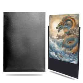Sanseking Dragon Colorful Matte Trading Card Sleeves, 100pcs Premium Soft Frosted Plastic Card Sleeve, Precise Fit TCG Game Card Standard Cards Protectors (Black)