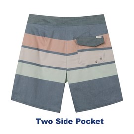 SURF CUZ Men's Vintage Cruzer Stretch Boardshorts Chino Shorts Swim Shorts Without Mesh Liner Swim Trunks,06 Light Color Stripes,32