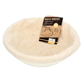 Birkmann Round Proofing Basket, Made of Wicker with Cotton Cover, Bread Baking Basket for Bread for Baking and Fermenting, up to 2000 g, Height 8.5 cm, Heat Resistant up to 60 Degrees, Pack of 1, Natural, Diameter 26 cm