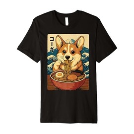 Corgi Eating Ramen Premium T-Shirt