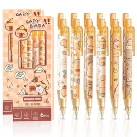 Cute Capybara School Supplise,Capybara Stationery Set,12Pcs Cute Capybara Mechanical Pencils with Eraser 0.5mm Kawaii Cartoon Capybara Mechanical Pencil School Pencil for Women Man