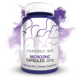Nootropics Depot MicroZinc Capsules | 20mg | Optimized Zinc Supplement | 30 Count