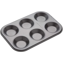 MasterClass 6 Hole Mince Pie Baking Tray with PFOA Free Non Stick, Robust 1mm Carbon Steel, 24 x 16cm Jam Tart Tin