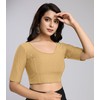 Trendmalls Women's Dobby Pure Cotton Elastin Stretchable Readymade Blouse (B01-Red-3XL)