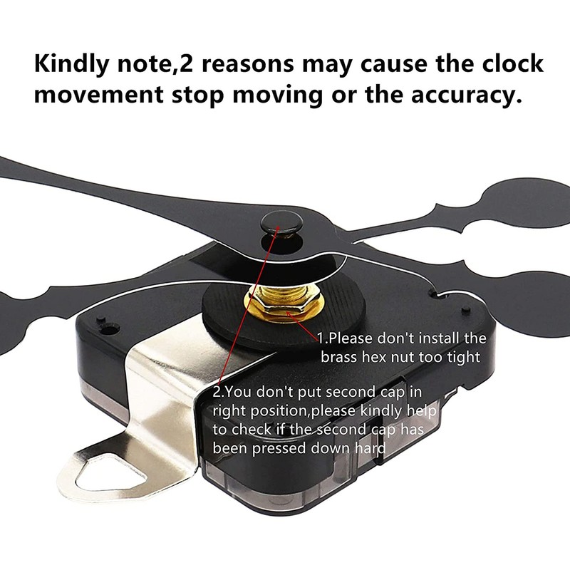 YUPVM 2Pcs Non-Ticking Quartz DIY Wall Clock Movement Mechanism Kit