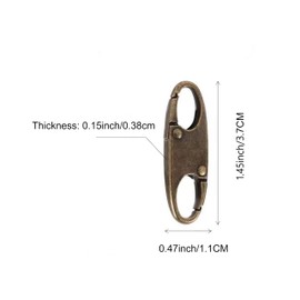 6PCS Zipper Clips Anti Theft Small Carabiner Clip Purse Locks for Handbags, Replacement Zipper Pull for Backpacks (Antique Brass) YIGUANXIN