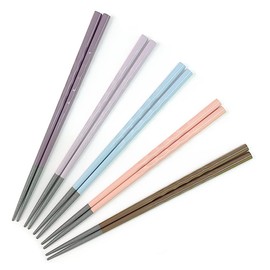 Chopsticks Factory, Dishwasher Safe, Easy to Use, Wooden Carved Chopsticks, Earth Color, Set of 5, Chopsticks, Wakasa Painted, 5 Colors, Painted Chopsticks, Antibacterial, Made in Japan, Non-Slip, Stylish, Simple, Wood, Memorabilia, Easy to Grip, Father'