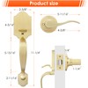 Haidms Gold Front Door Handle, Entry Door Handleset No Lock,